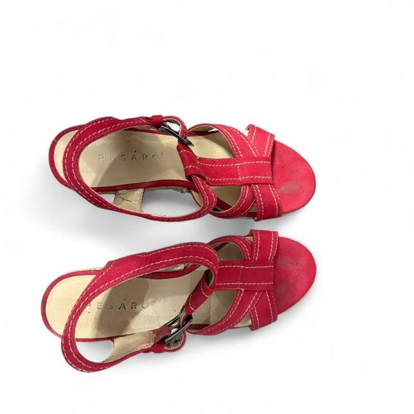 Women's Red wedge Sandals - Picture 6 of 6